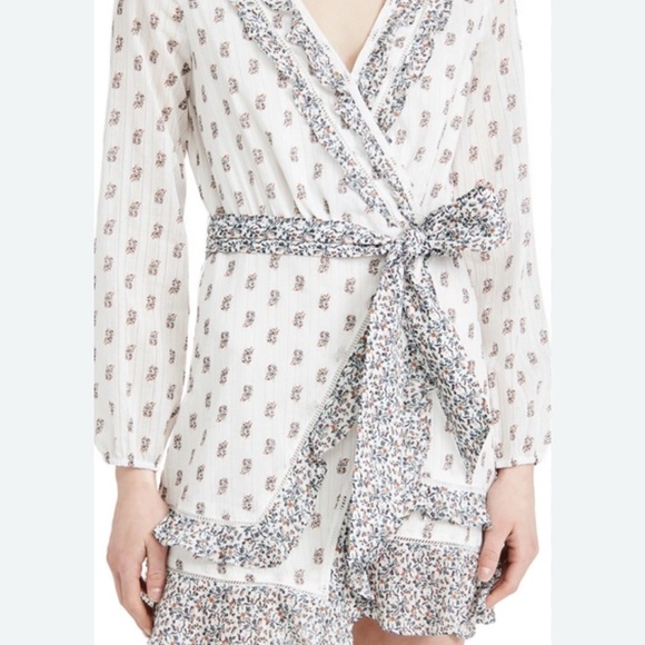 Veronica Beard White and Blue Wrap Dress - Picture 2 of 10